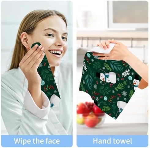 Xigua Christmas Snowman Washcloths Set of 2 - 12x12 Inch