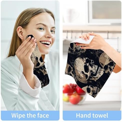 Set of 2 Skull Wash cloths for Baby Adults
