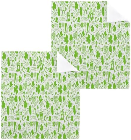 St Patricks Day Clover Washcloths Soft AbsorbentReusable Towels for Baby Adults
