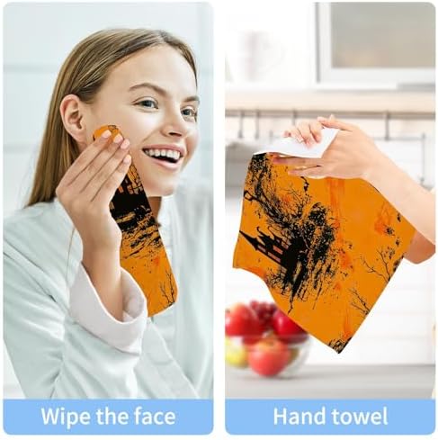 Halloween Castle Washcloth 2-Pack Soft ReusableabsorbentdadrulebirthdayLOVEAdorableHappyHalloweenCastleAwesome