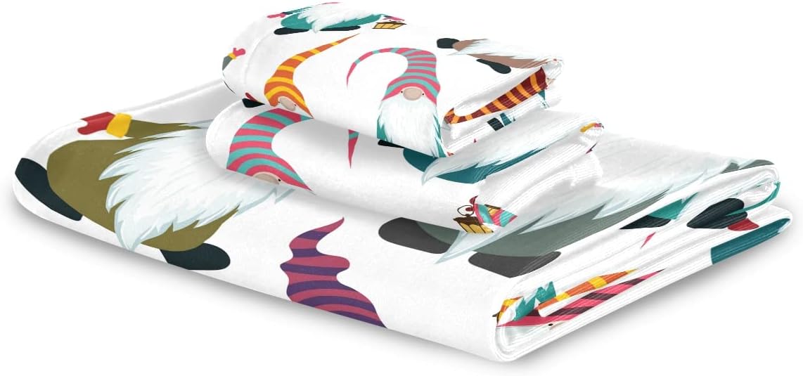 Christmas Funny Gnomes Bath Towels Set