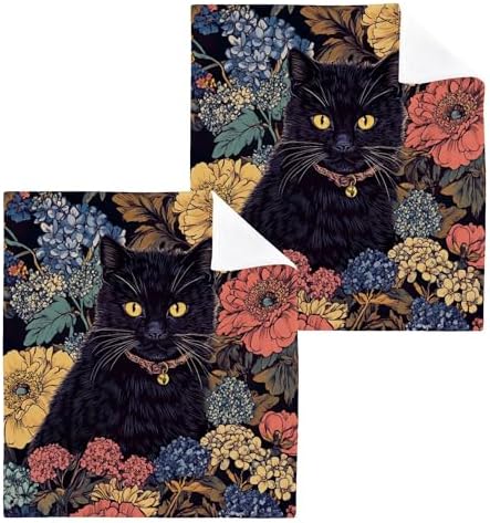Fast Drying Xigua Black Cat Washcloth Set for multi-functional use