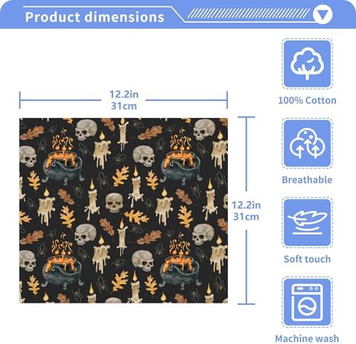 Trick or Treat Halloween Skull Washcloth Set