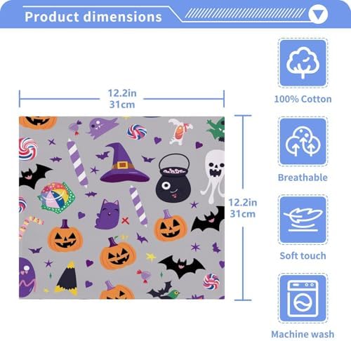 Halloween Pumpkin Face Washcloth Set