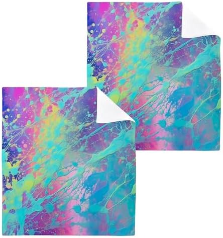 Iridescent Washcloth Set Soft AbsorbentReusable Washcloths for Baby and Fingertip Towels