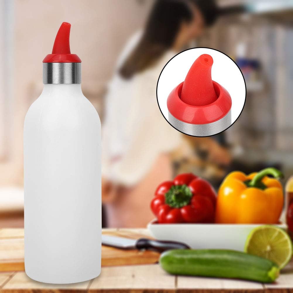 Zerodis Squeeze Bottle Red Leak-Proof Refillable Condiment Container for Kitchen Use