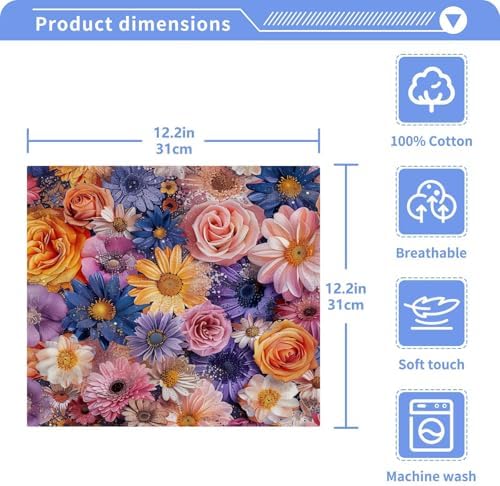 Yetinas Bin Peony Flower Washcloths 2-Pack
