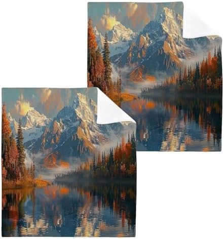 YETTASBIN Nature Mountain Washcloths 2 Pack