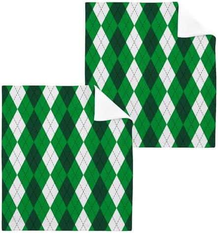 St Patricks Plaid Washcloth Set Soft PAK 2-Pack