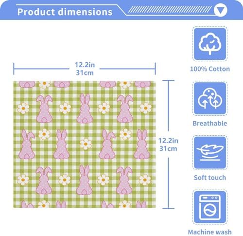 Easter Bunny Plaid Washcloths
