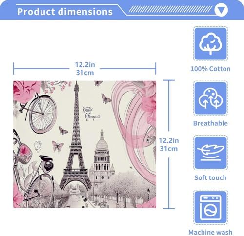 Eiffel Tower Washcloths 2-Pack