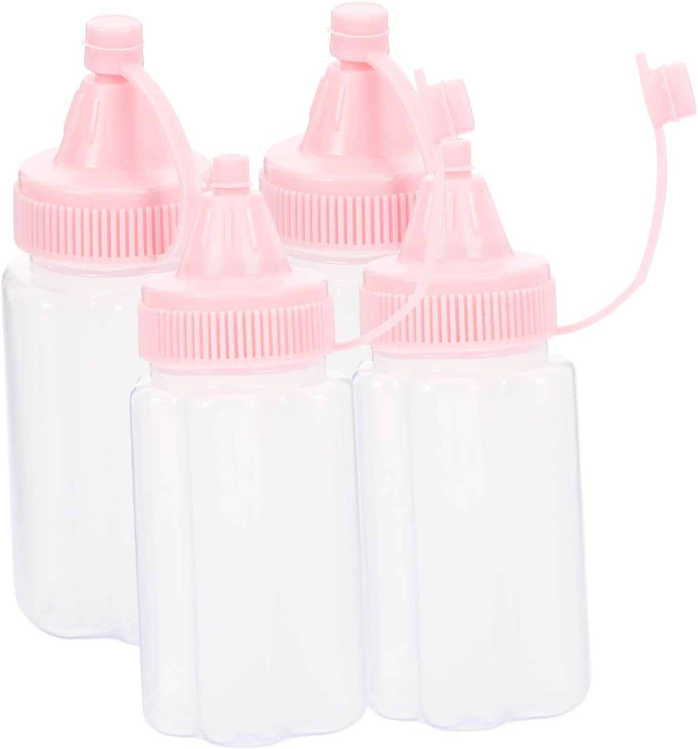 Luxshiny 4-Piece Squeeze Bottles for Honey Condiments Reusable Salad Dressing Containers