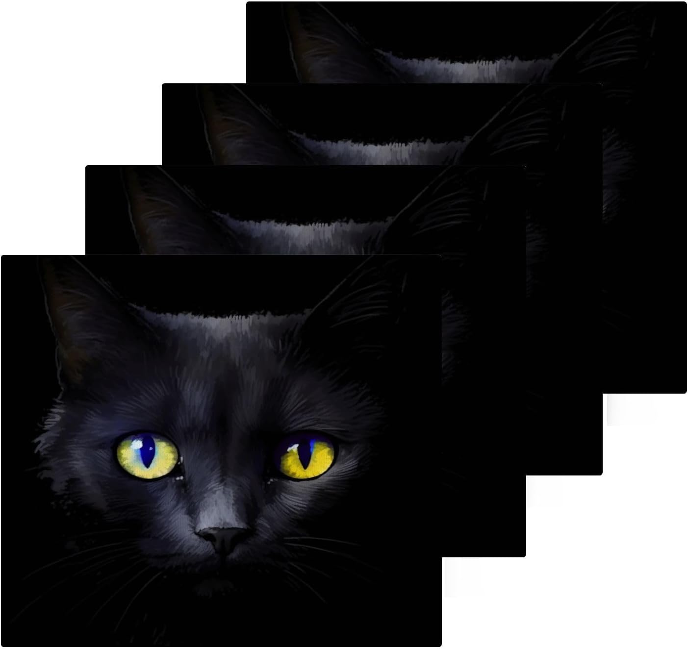 Black Cat Washcloths 2 Pack Soft Absorbent Cotton Face Towels