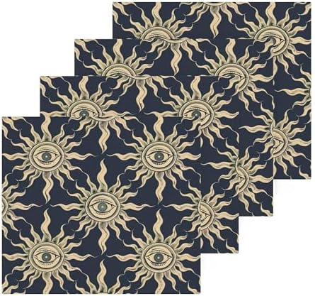 Xigua Suns and Eyes Washcloths Set of 2-12 X 12 Inch