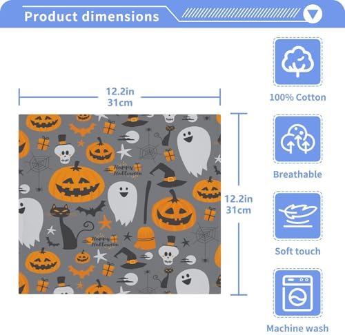 Halloween pumpkin ghost washcloths