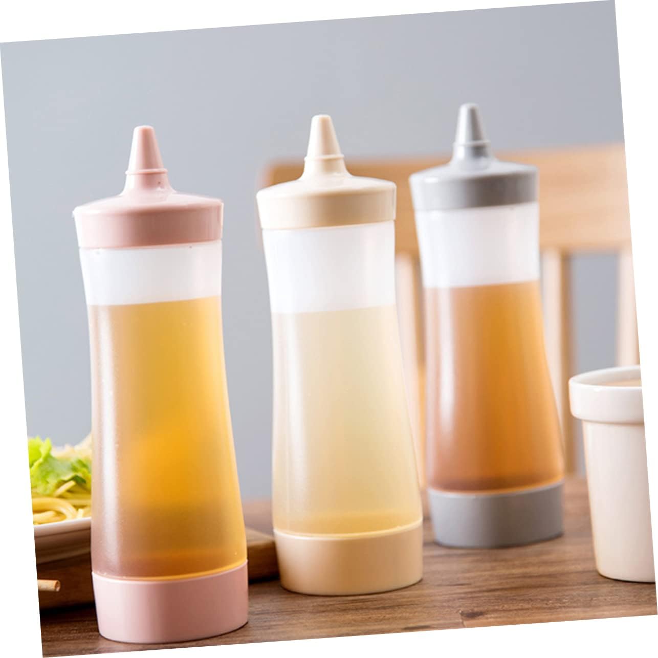 Garneck Pink Salad Dressing Squeeze Bottles 2 pack