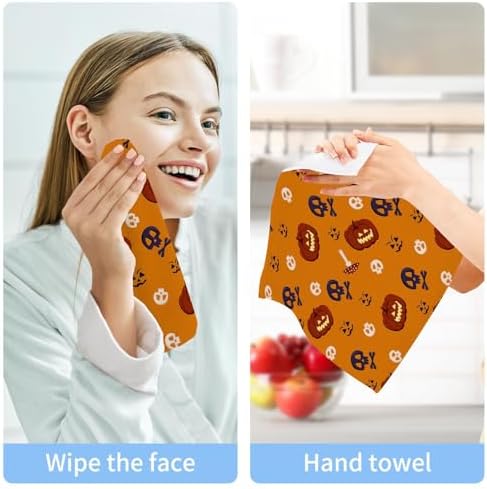 Halloween Pumpkin Skull Washcloths 2 Pack