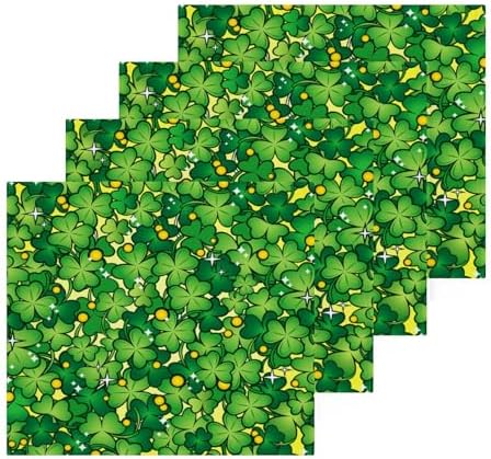 St Patricks Day Shamrock Soft Absorbent Washcloth Set of 2