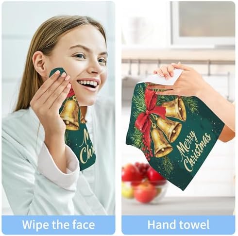 Xigua Christmas Golden Bells Washcloth Set