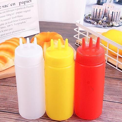 3 Holes Condiment Squeeze Bottles Durable Leak-Proof Design