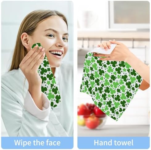 St Patricks Day Clover Washcloth Towels