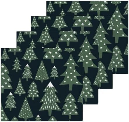 Xigua Christmas Tree Washcloth Set 2-12x12 Fast Drying Ultra Soft Machine Washable