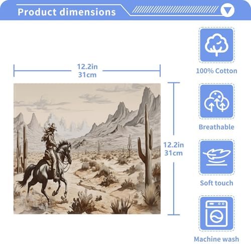 YETTASBIN Western Cowboy Washcloths 2 Pack