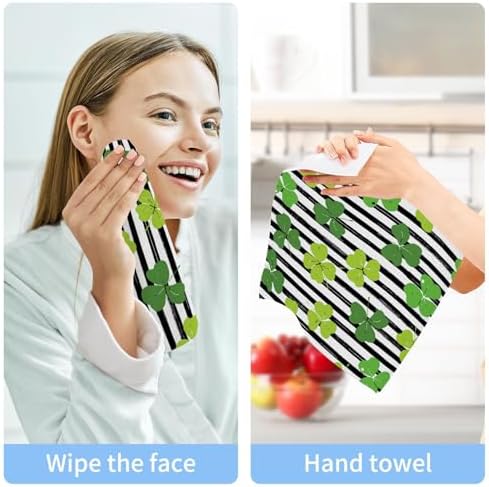 YETTASBIN St Patricks Day Shamrock Washcloths 2 Pack