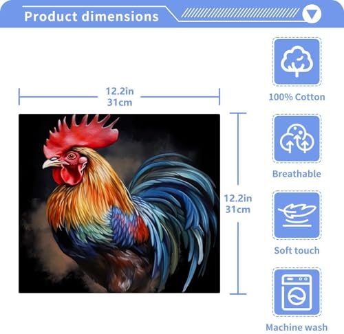 Rooster Soft Reusable Washcloth Set