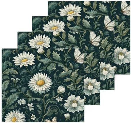 Xigua Daisies and Chrysanthemums Washcloths Set of 2