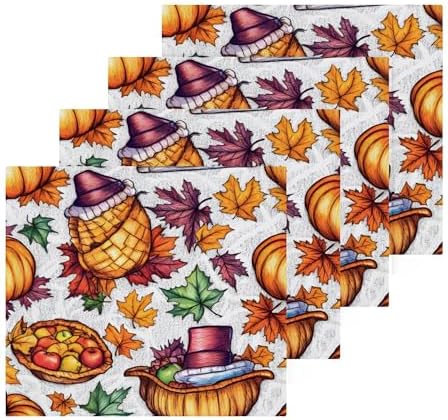 Thanksgiving Size Washcloth Set for Home Kitchen