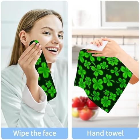 St Patricks Clover Washcloth Set