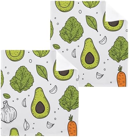 Xigua Avocados Washcloth Set - Fast-Drying Absorbent and Multi-Purpose Towels