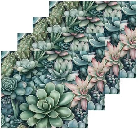 Vibrant Succulents and Cacti Washcloths for Hand and Face