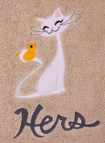 Big Black Horse White Cat Bath Towels Set