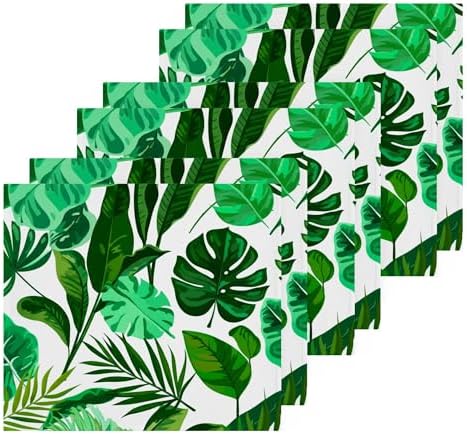 Tropical Green Palm Pure Cotton Washcloths 2-Pack