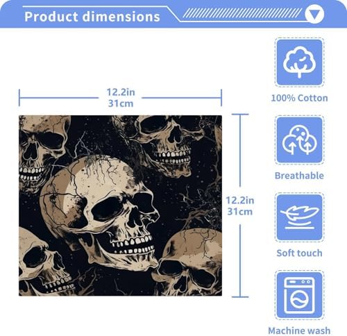 Set of 2 Skull Wash cloths for Baby Adults