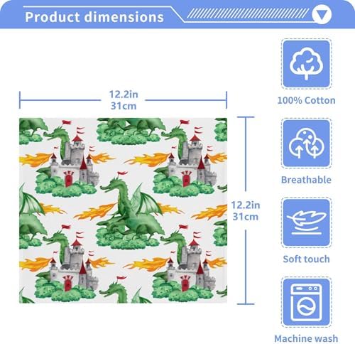 Green Dragons 2-Pack Washcloths