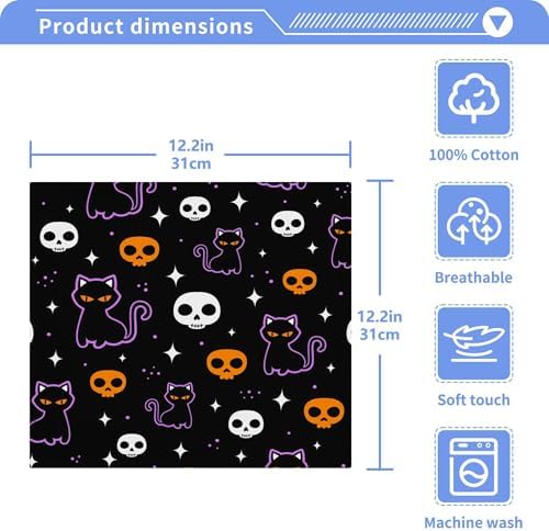 Xigua Halloween Cat Washcloth Set for Trick or Treating Kids
