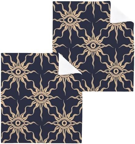 Xigua Suns and Eyes Washcloths Set of 2-12 X 12 Inch 1