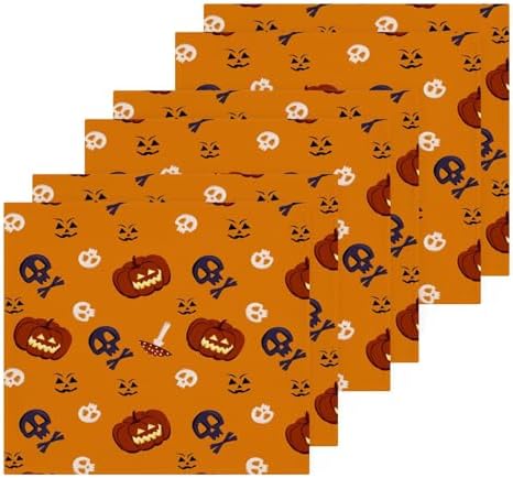 Halloween Pumpkin Skull Washcloths 2 Pack