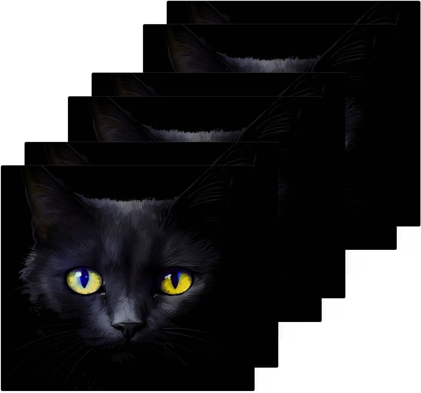 Black Cat Washcloths 2 Pack Soft Absorbent Cotton Face Towels