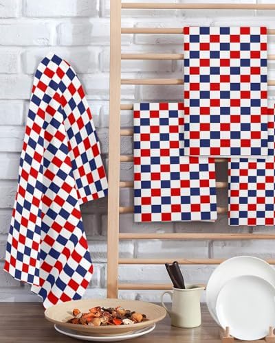 Checkered Flag Waffle Kitchen Towels Set of 3