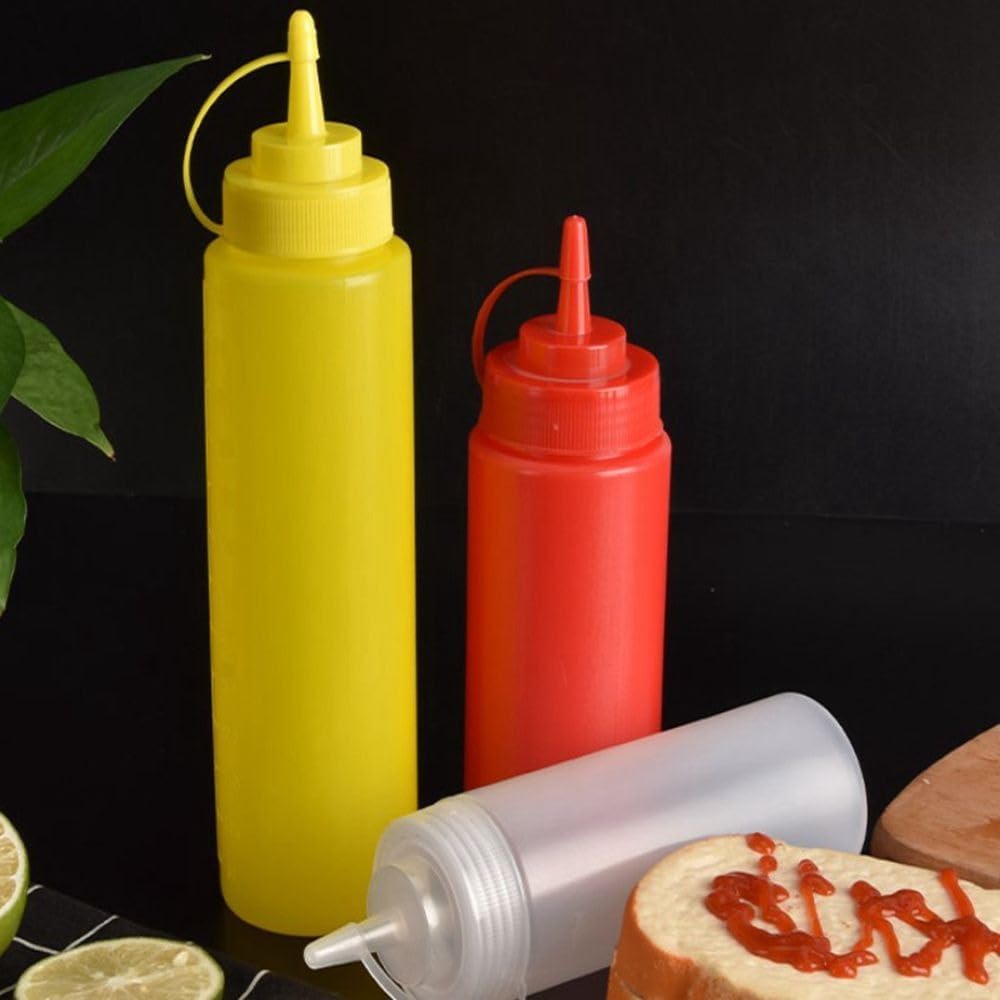 600ml Squeeze Bottle Condiment Sauce Red