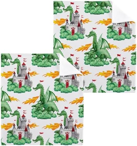 Green Dragons 2-Pack Washcloths