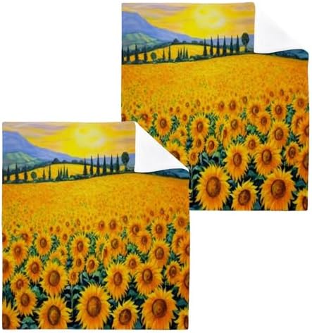 YETNASUNFLOWER Washcloth Set 2-Pack Soft Reusable Face Towels for Bath Beyond