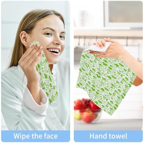 St Patricks Day Clover Washcloths Soft AbsorbentReusable Towels for Baby Adults