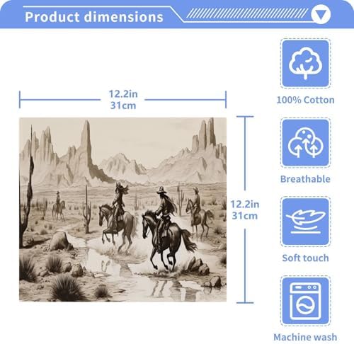 YETTASBIN Cowboy Washcloth Set 2-Piece Skin-Soft Reusable Multiple Uses
