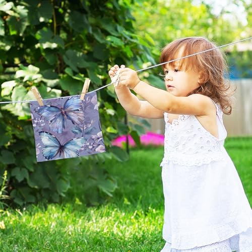 YETTASBIN Butterfly Flower Washcloths Soft and Absorbent Reusable Face Towels