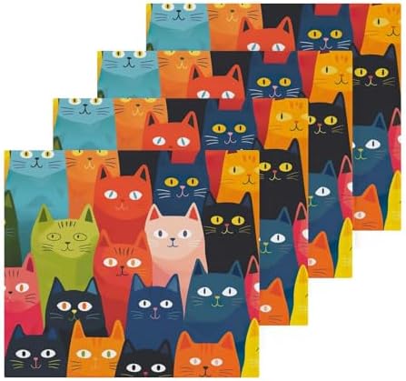 YETTASBINCat Washcloths 2 Pack Soft Absorbent 12x12 inch